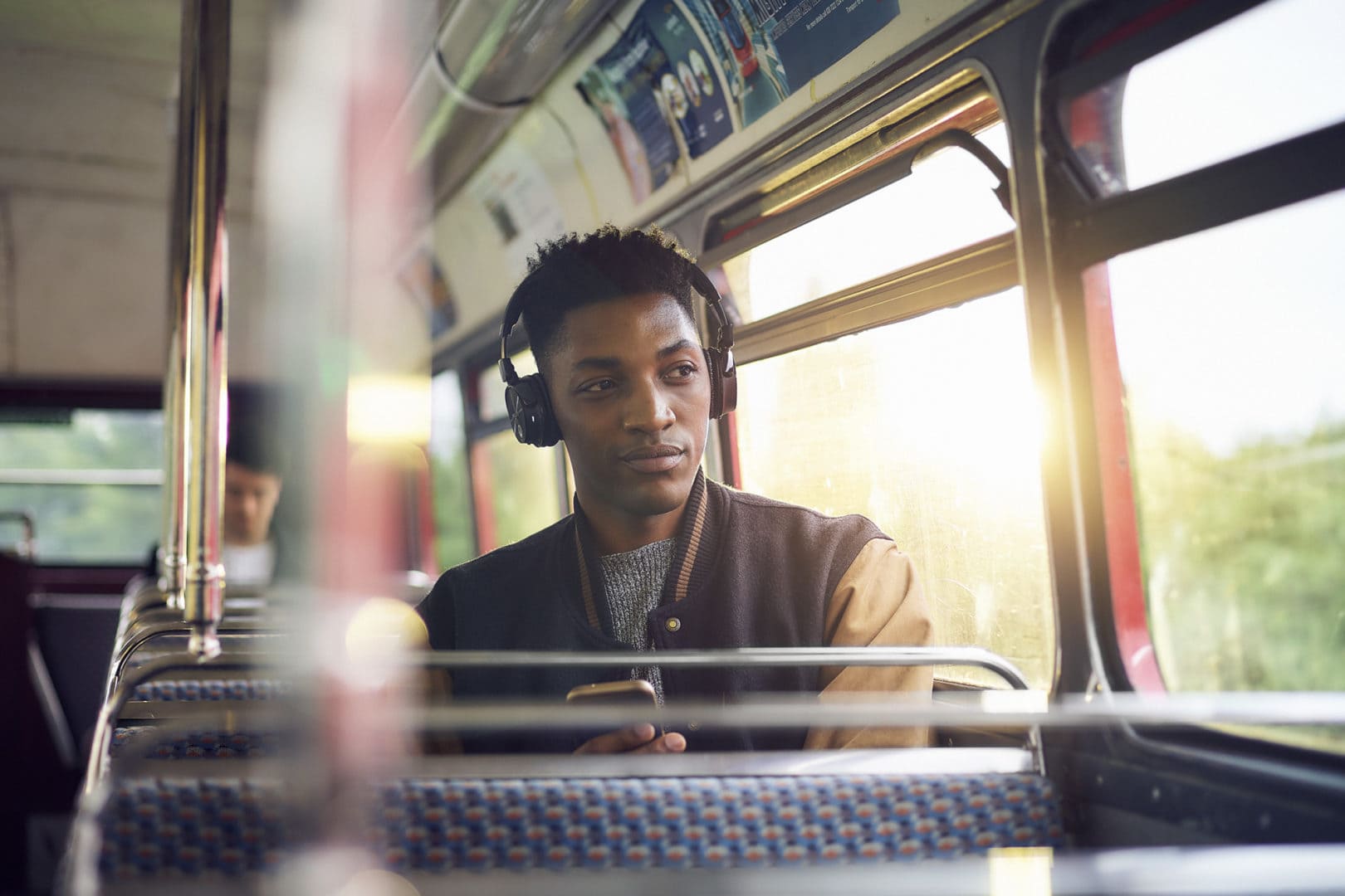 Young Male Bus Headphones